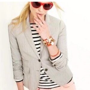 J. Crew Schoolboy Herringbone Two Button Collared Blazer Aged Driftwood Grey 2